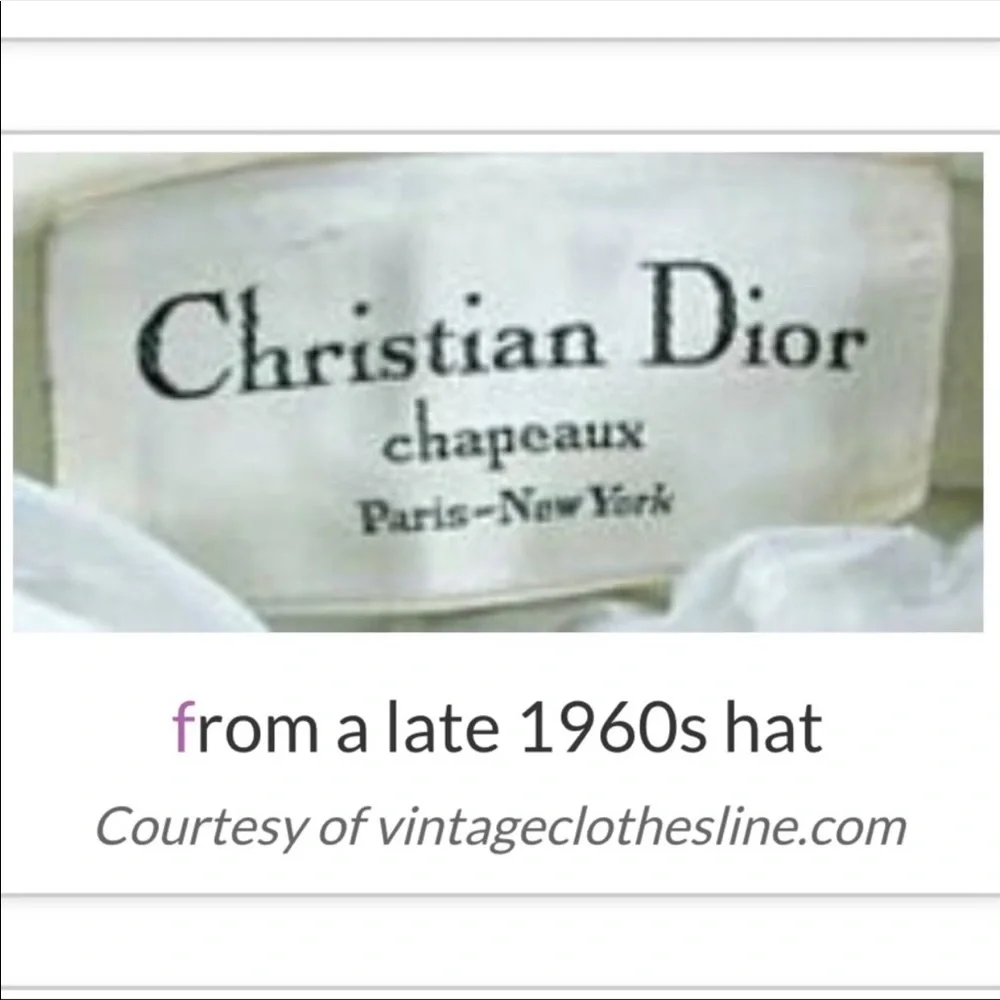 VTG 60’s CHRISTIAN DIOR Black Velvet Feather Hat
